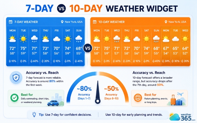 7-day forecast is generally more reliable