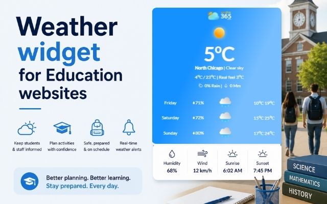 Weather widgets are beneficial to education websites
