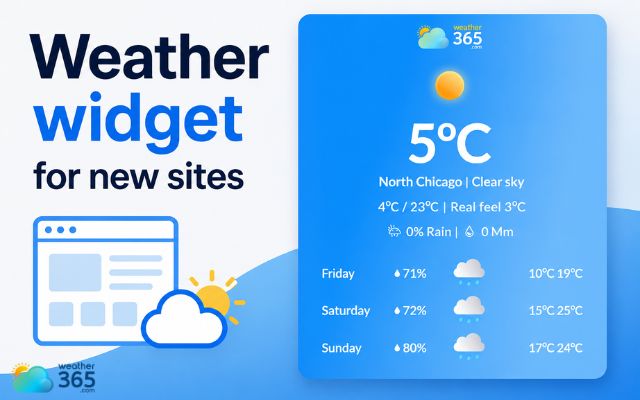 A weather widget provides real-time forecasts alongside breaking news and local updates