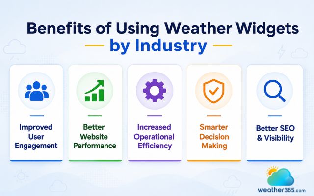 Main benefits of using weather widgets by industry