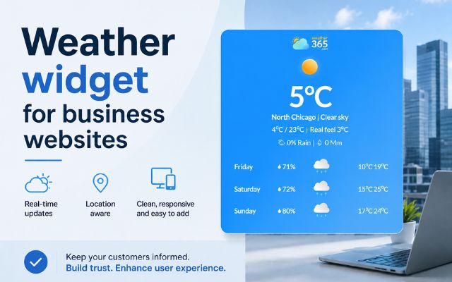 A weather widget helps companies improve customer engagement and website functionality