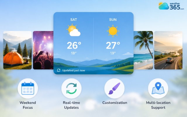 Unique features of a weekend weather widget