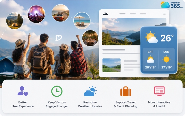 Weekend weather widget is useful for trip planning