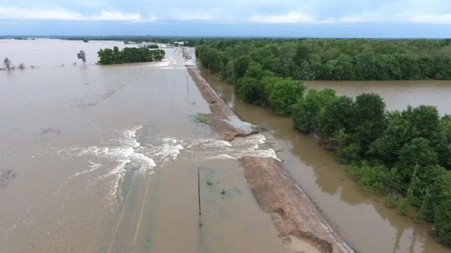 Levee failures causes flooding