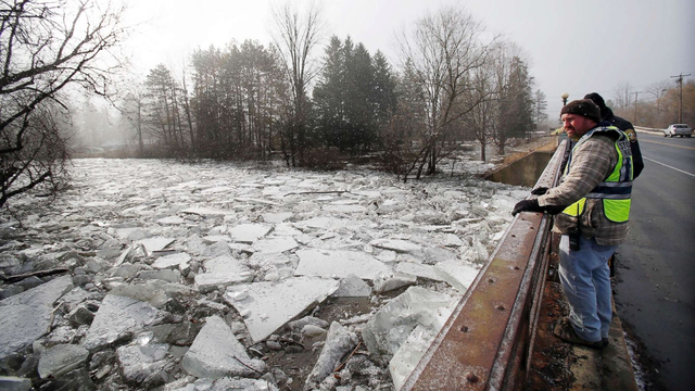 Ice jams cause flooding