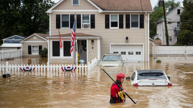 Fast-moving water of a flash flood can sweep away anything on its road