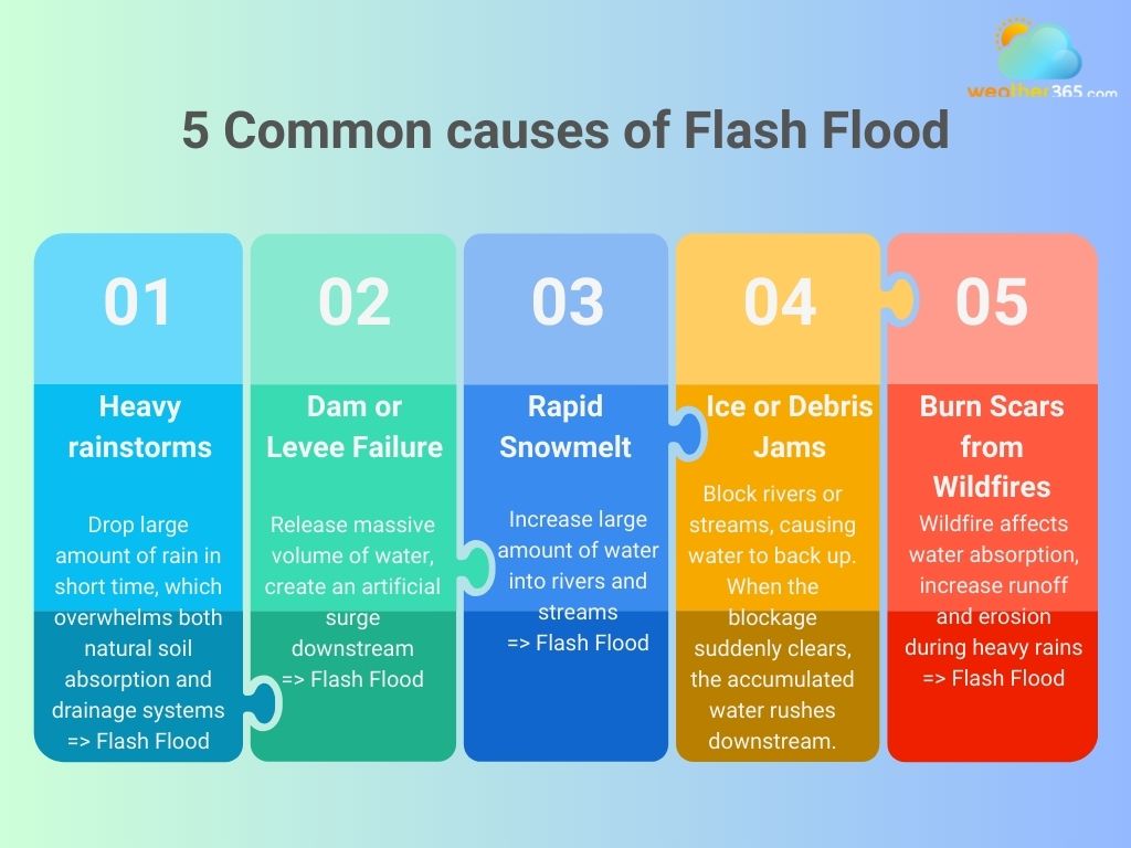 Common causes of flash floods