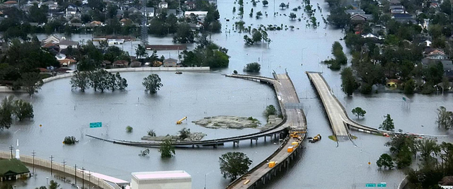 The hurricane Katrina caused flood in 2005