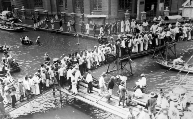 A temporary walkway was constructed for moving