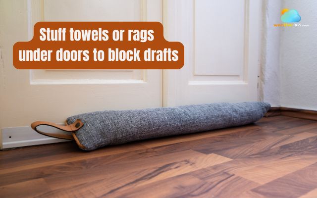 Use towels and rags under doors to block drafts