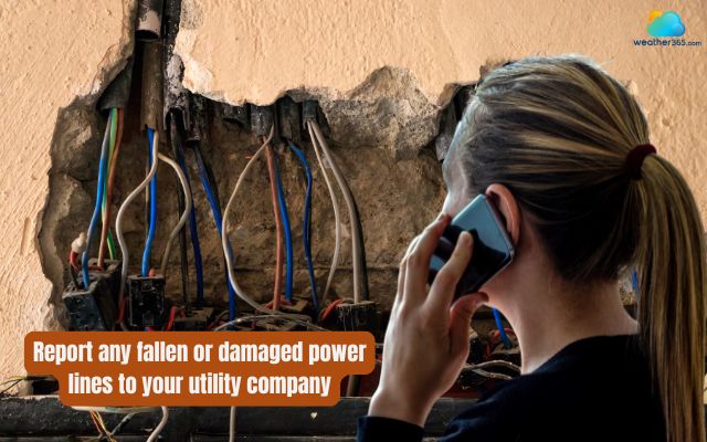 Call your utility company to report any fallen or damaged power lines