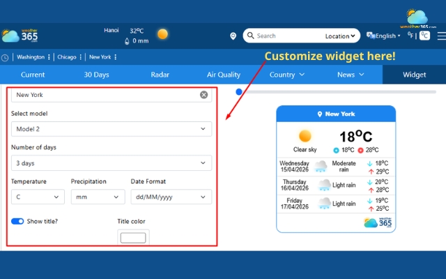 Customize the best weather widget