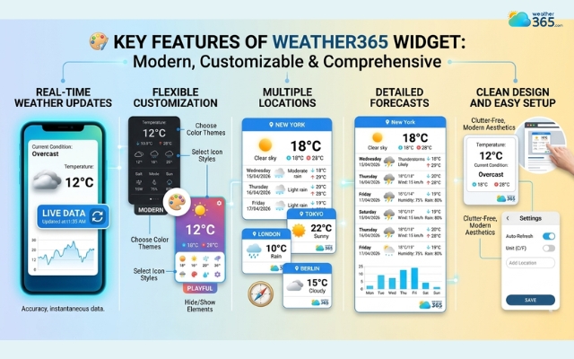 Features of the Weather365 widget