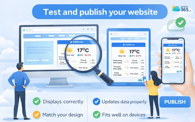  Test and publish the weather widget