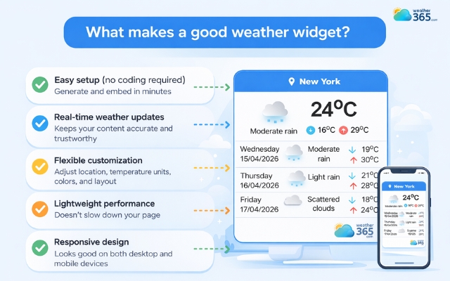 Weather365 widget is one of the most reliable widget providers