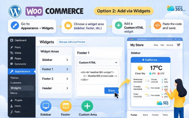  Using widget areas in WooCommerce