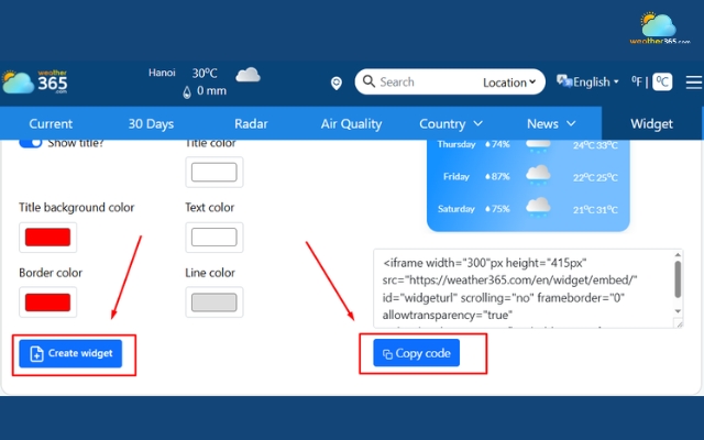  Generate code by clicking Create widget