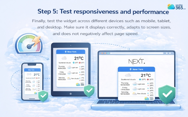 Test the widget to make sure it runs smoothly