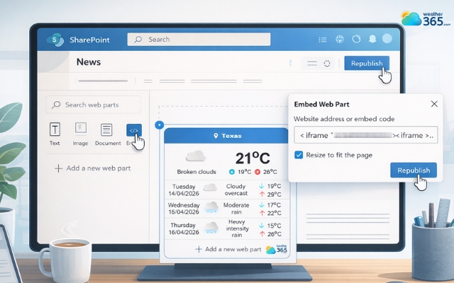 Add a weather widget to your SharePoint