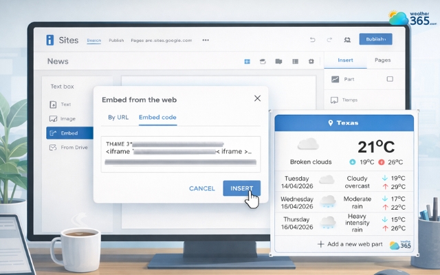  Add a weather widget to your Google Sites