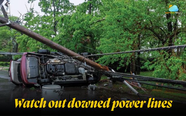 Be cafeful with downed power lines when you need to go outside during a power outage