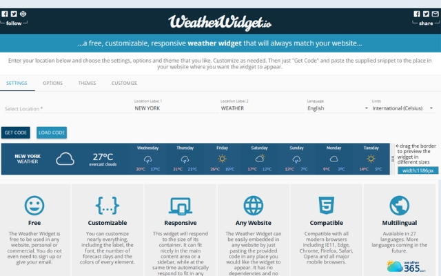  WeatherWidget.io is simple to use