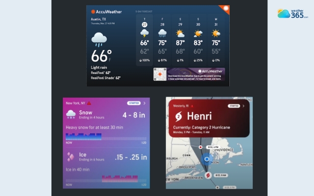 AccuWeather offers reliable forecasts