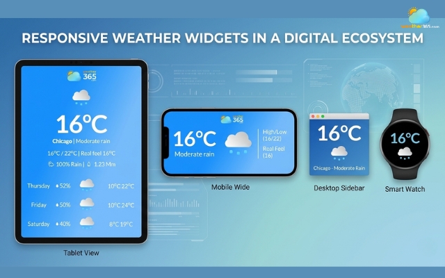 Responsive weather widgets in a digital ecosystem