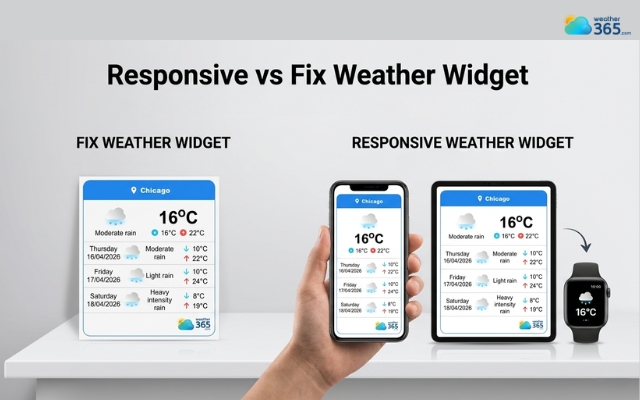Difference between responsive and fixed weather widget
