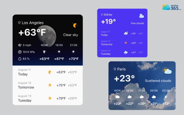 Elsight weather widget is polished and simple