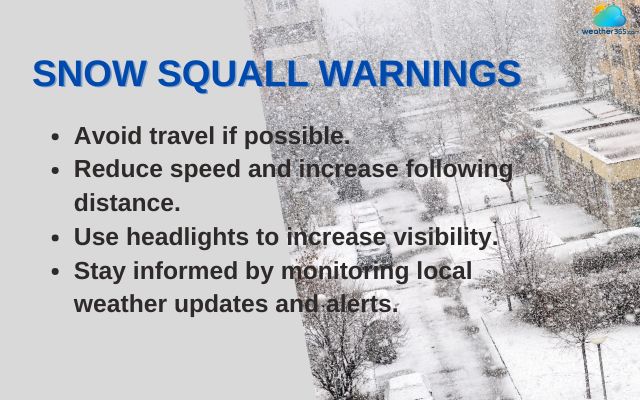  Follow the snow squall warnings to stay safe 