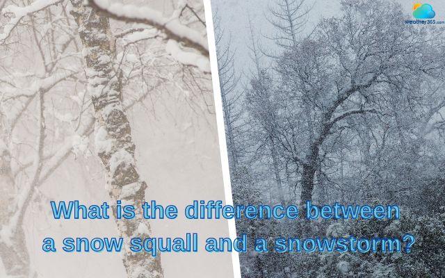 What is the difference between a snow squall and a snowstorm?