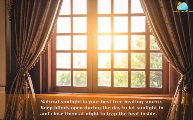 Letting sunshine in can heat a room quickly 