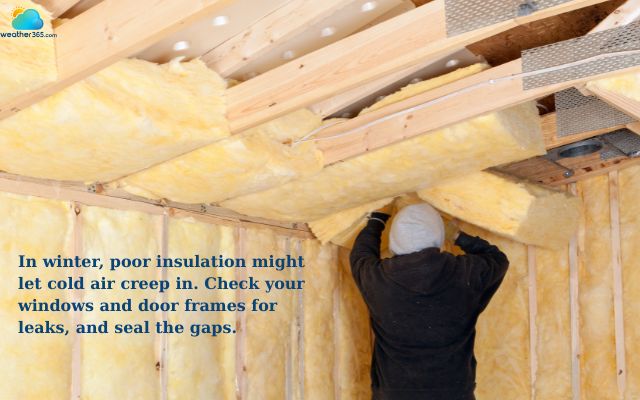 Check windows and door frames for leaks, and seal the gaps