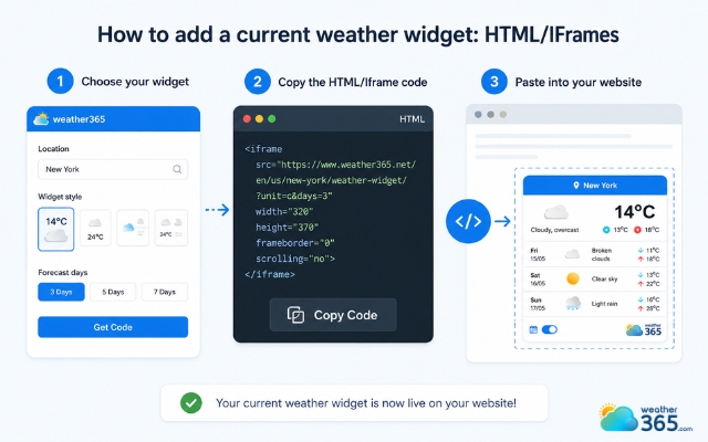 Using HTML or iframe embed codes is the simplest method