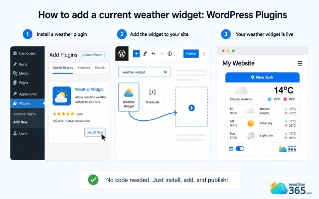 Using a plugin to add a current weather widget
