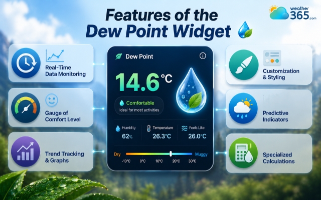 Features of the dew point widget help you visualize and understand