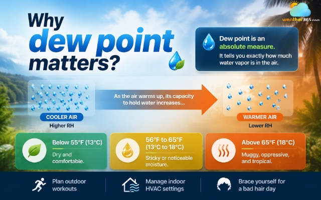The dew point widget is to understand true humidity levels