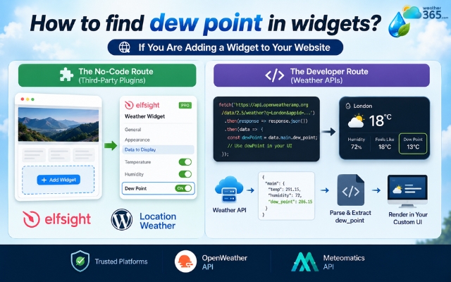 How to find dewpoint metric in widgets