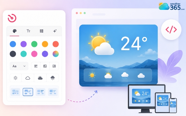 Elsight weather widget offers many layout options