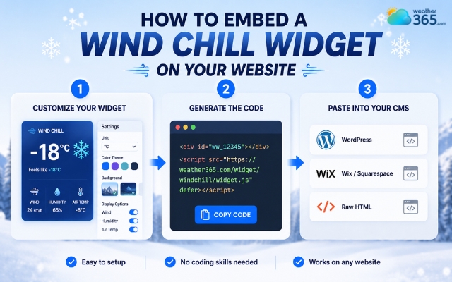 Easily add a wind chill widget to your website