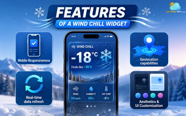 Several important features of a wind chill widget