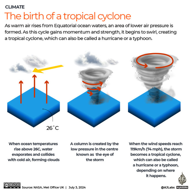  The development of a tropical cyclone