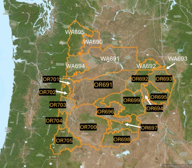 Fire weather zones and names in US (2025)