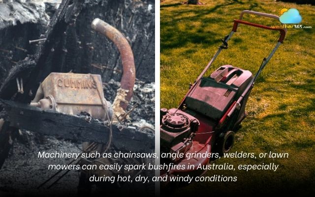 Using equipment can also start fire