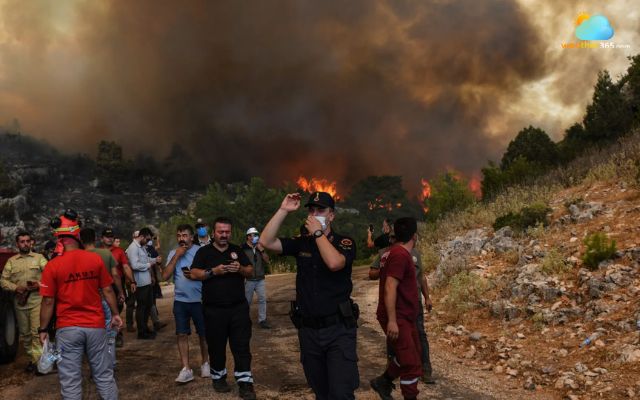 Thousands of people evacuated from wildfires