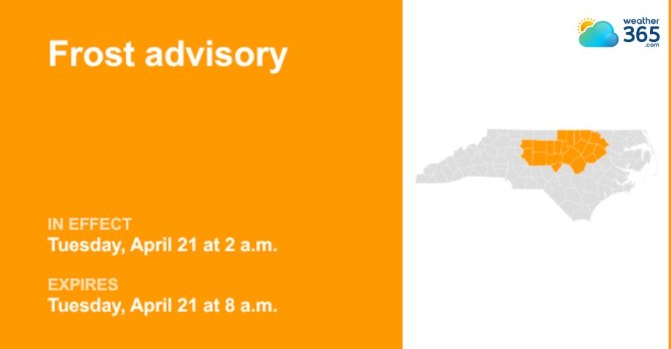  Frost advisory in Piedmont