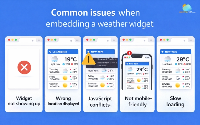 Common problems when adding a weather widget