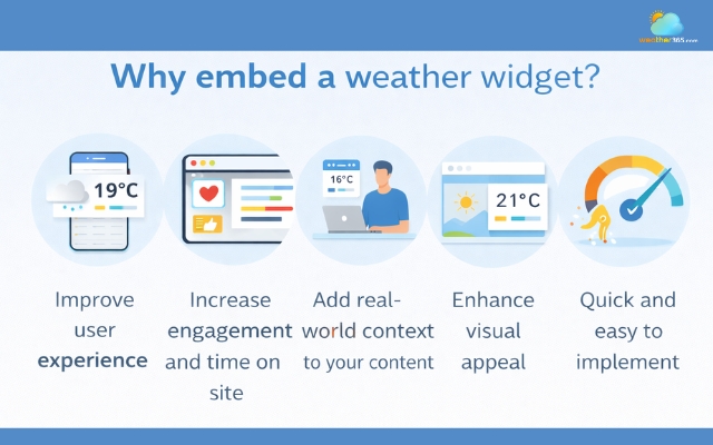 Advantages of embeding a weather widget