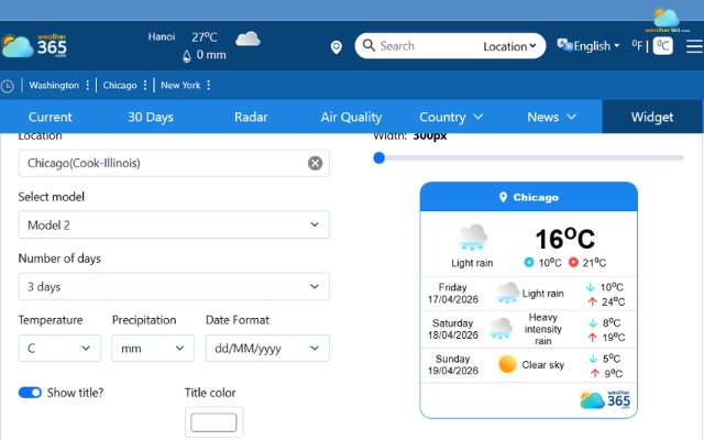 Choose Weather365 for a perfect weather widget